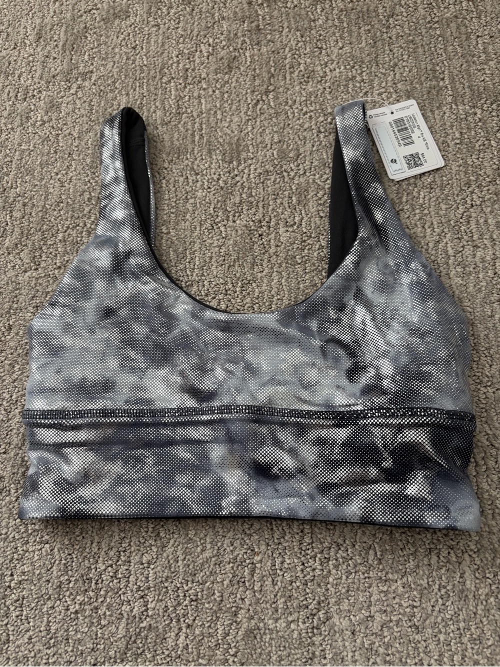 Lululemon athletica Metallic Black & White Sports Bra